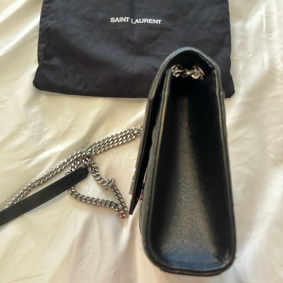 YSL ENVELOPE MEDIUM IN QUILTED GRAIN DE POUDRE EMBOSSED LEATHER HANDBAG - Picture 7 of 7